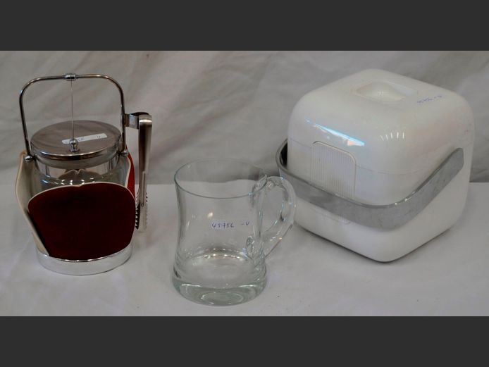 COLLECTION MID-CENTURY BAR ACCESSORIES: ICE BUCKETS & GLASS BEER MUG