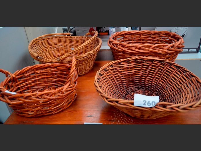 LOT OF 4 WOVEN BASKETS
