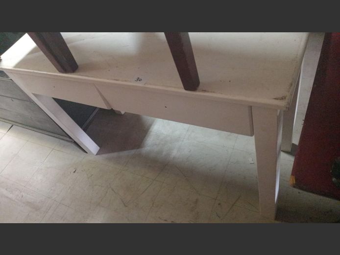 White table with drawers