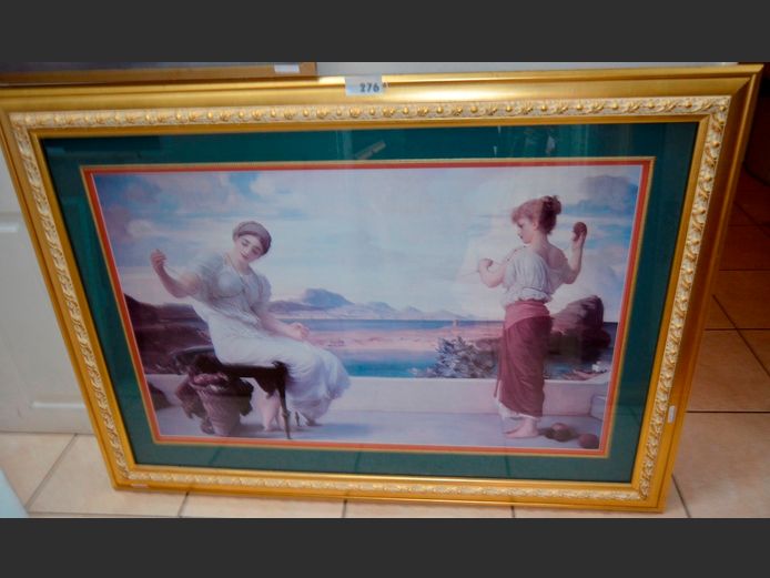 GILT FRAMED PRINT OF MOTHER & CHILD, 111 x 68cm