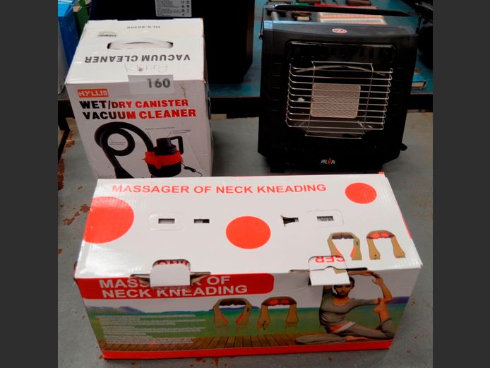 FREE-STANDING CANISTER HEATER, WET & DRY CAR VACUUM CLEANER, etc [Untested]