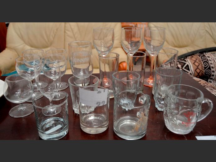 ASSORTED DRINKING GLASSES