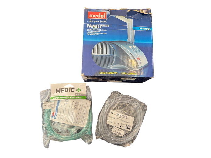 Medel Family Silver Compressor Nebulizer with Accessories