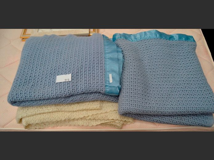 LOT OF 3: CROCHETED BLANKETS