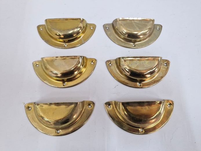 Vintage Brass-Finish Half-Moon Cup Handles