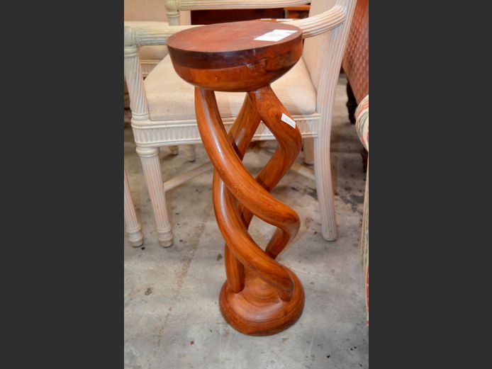 TWISTED KIAAT PLANT STAND, 20cm Diameter x 64cm High