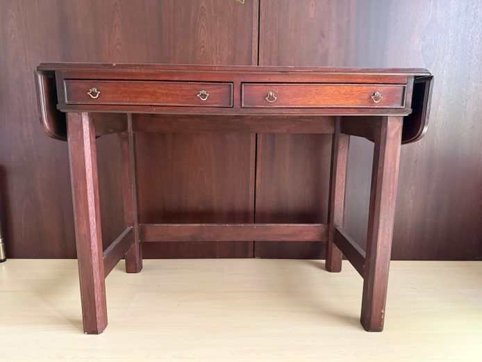 Drop-Leaf Desk - Genuine Mahogany Wood 