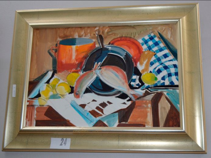 FRAMED OIL ON BOARD "STILL LIFE", 53 x 36.5cm