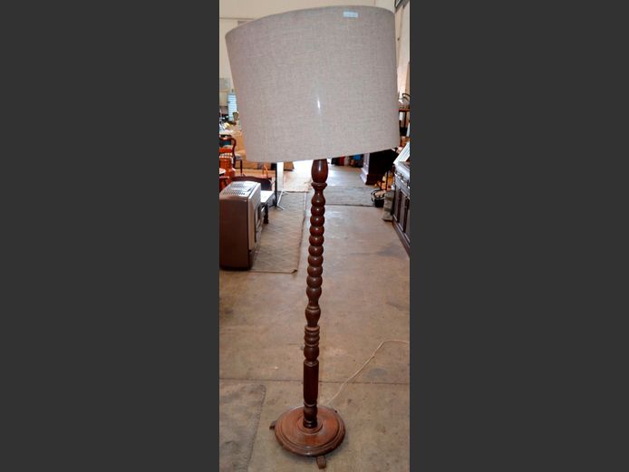 IMBUIA STANDING LAMP WITH SHADE, 173cm High