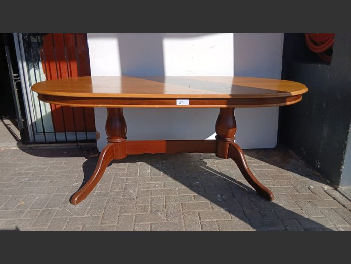 Oval Yellowwood and Imbuia table