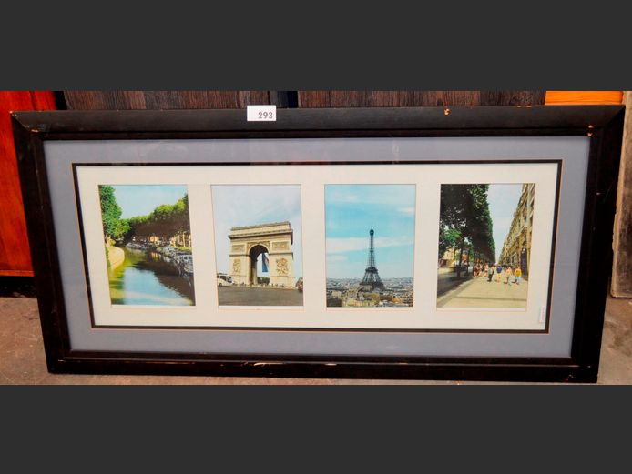 BLACK FRAMED PRINT, 149 x 74cm
