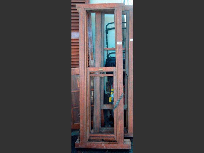 NARROW MERANTI SASH WINDOW FRAME, 200 x 60cm