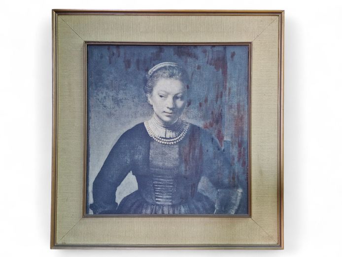 Vintage Rembrandt Genre Silk Screen Print