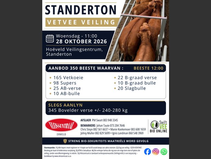 STANDERTON VETVEE VEILING