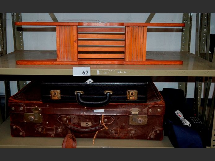 VINTAGE SUITCASE, LEATHER TOUCH BRIEFCASE, etc