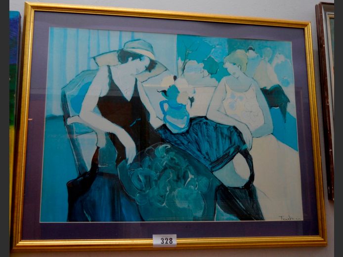 GILT FRAMED PRINT "LADIES", 80 x 59cm