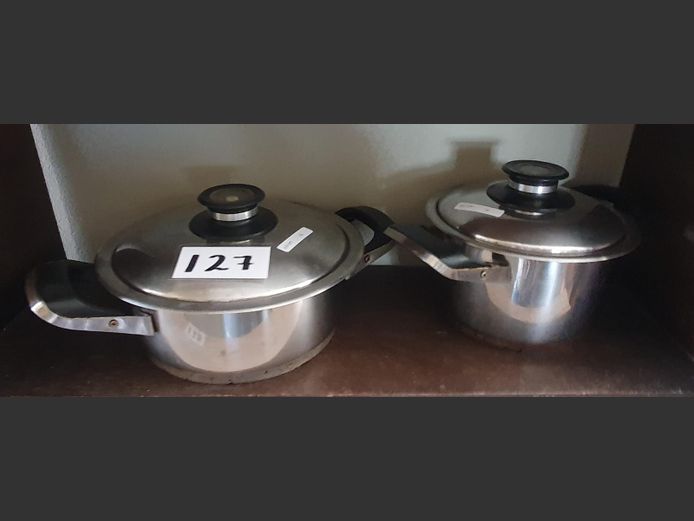 AMC 4-PIECE STAINLESS STEEL POT SET, 23cm Diameter & 19cm Diameter