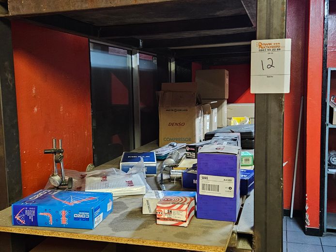 METAL SHELVING WITH WOODEN PLANKS AND NEW / RECON / BOXED COMPRESSORS