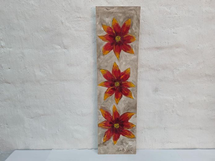 Floral Oil Painting on Board by Christi Clin