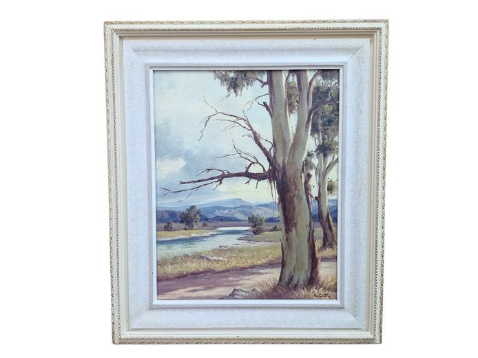 Giuseppe Catty (1914-1994) "Gum Tree" Landscape Painting