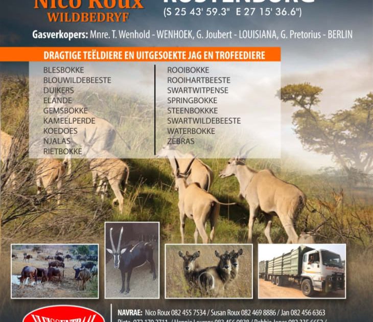 NICO ROUX GAME AUCTION | SwiftVEE | South Africa’s Leading Online ...