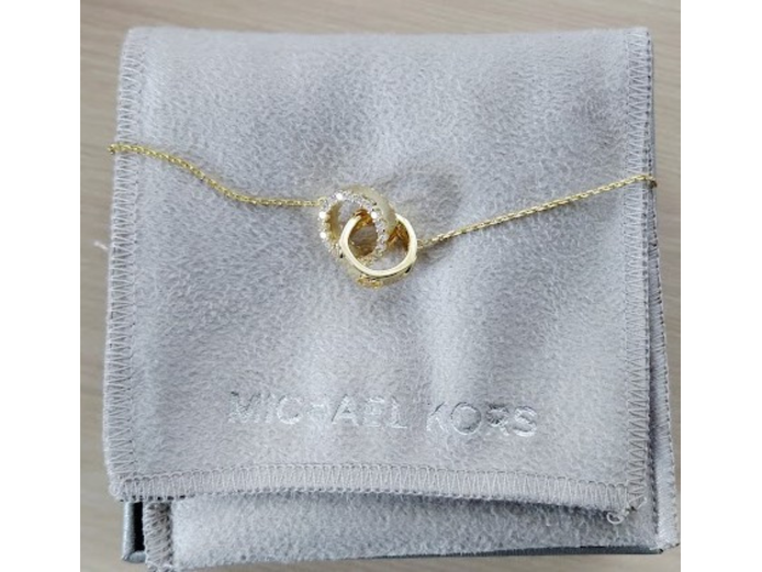 MICHAEL KORS GOLD-TONE STERLING SILVER PENDANT NECKLACE 