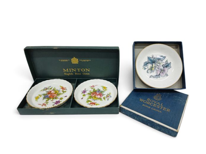 Vintage Minton & Royal Worcester Fine Bone China Pin Dishes