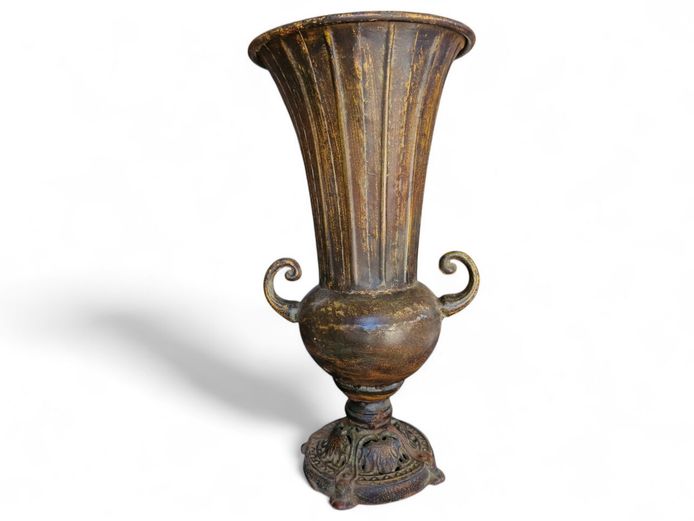 Large Metal & Cast Iron Medici Vase