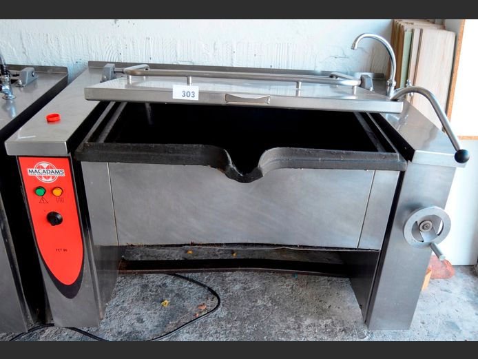 MACADAMS FET 80 3-PHASE STAINLESS STEEL TILTING PAN, 136 x 98 x 99cm [Untested]