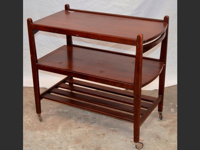 SAPELE 3-TIER TEA TROLLEY, 80 x 45 x 74cm