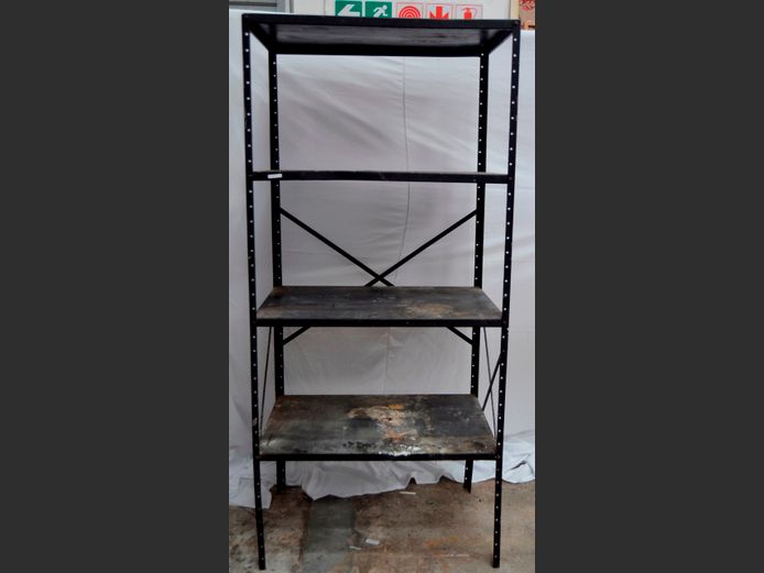 BLACK & CREAM METAL 4-TIER SHELF, 92 x 31 x 199cm