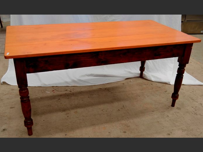 YELLOWWOOD & OREGON PINE DINING TABLE, 167 x 87 x 76cm [Top needs clamping]