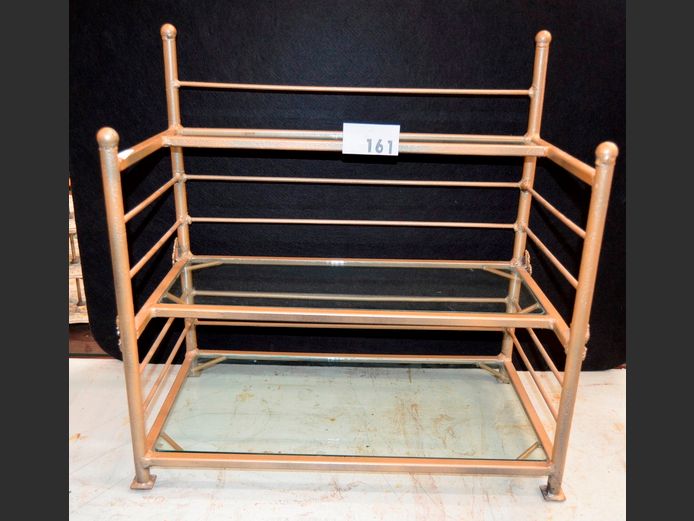 METAL UNDER BROWN PAINT 2-TIER SHELF, 51 x 27 x 52cm
