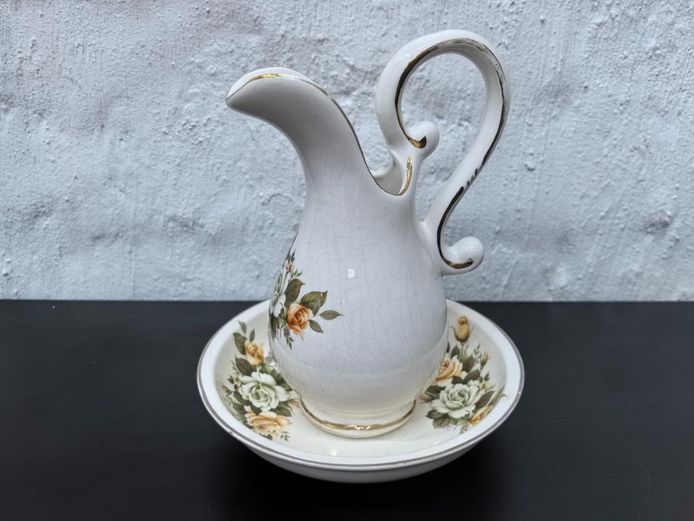 Floral Porcelain Mini Pitcher Jug and Basin Set