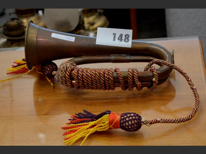 VINTAGE COPPER & BRASS BUGLE, 29cm Long