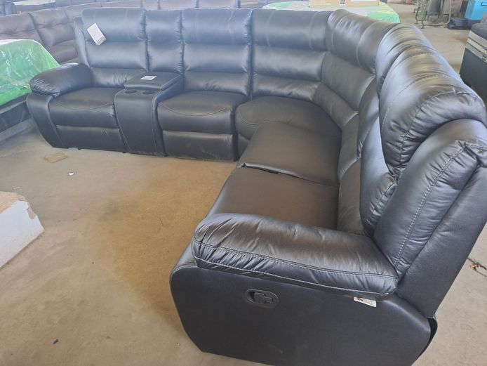 BLACK LYLA RECLINER CORNER LOUNGE SUITE