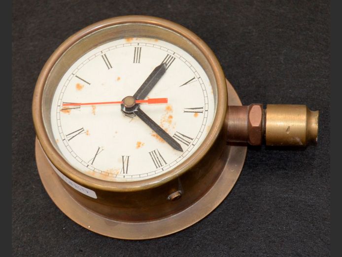 BRASS CLOCK, 12cm Diameter [Condition unknown]