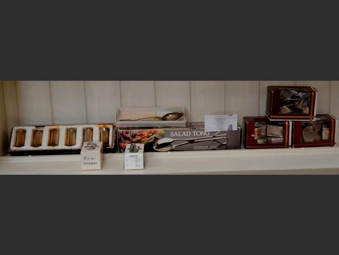 SILVER PLATED NAPKIN RINGS, SALAD TONGS, SALT & PEPPER SET, etc