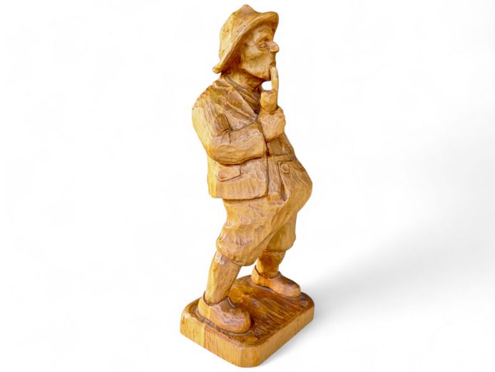 Vintage Hand-Carved Folk Art Wooden Figure