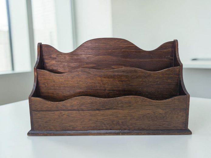 Vintage Style 3-Tier Wooden Letter Rack / Desk Organiser