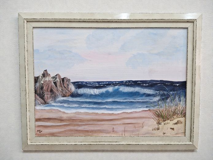 Framed Seascape Painting Signed