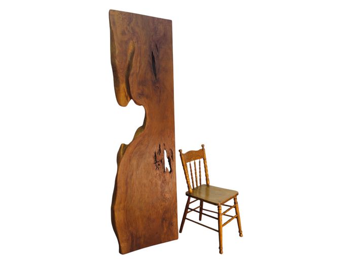 Mid-Century Studio Craft Organic Live-Edge Hardwood Slab