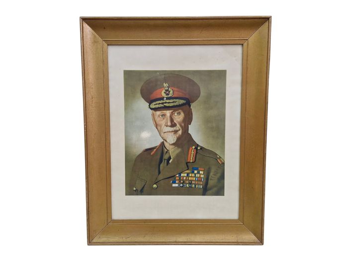 Framed Vintage South African Field Marshal Jan Smuts Lithographic Print
