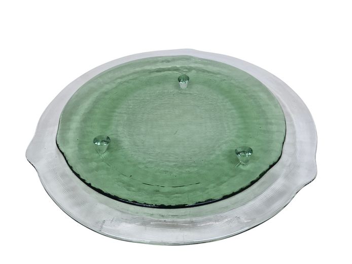 Murano-Style Italian Art Glass Footed Platter