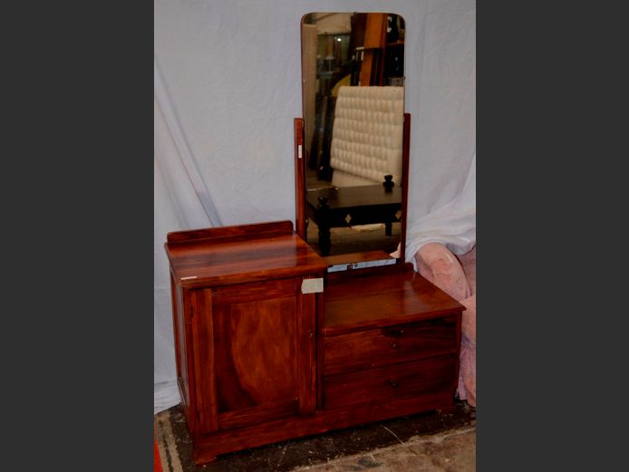 KIAAT SINGLE DOOR, 2-DRAWER DRESSING TABLE WITH MIRROR, 98 x 40 x 144cm