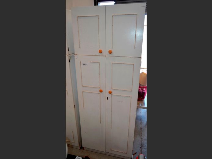 WHITE 4-DOOR WARDROBE, 91 x 56 x 244cm [Water damaged] [#: 415182325]