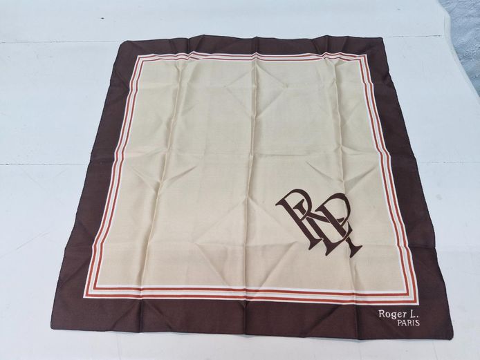 Roger L. Paris Monogram Silk-Style Square Scarf - Italy