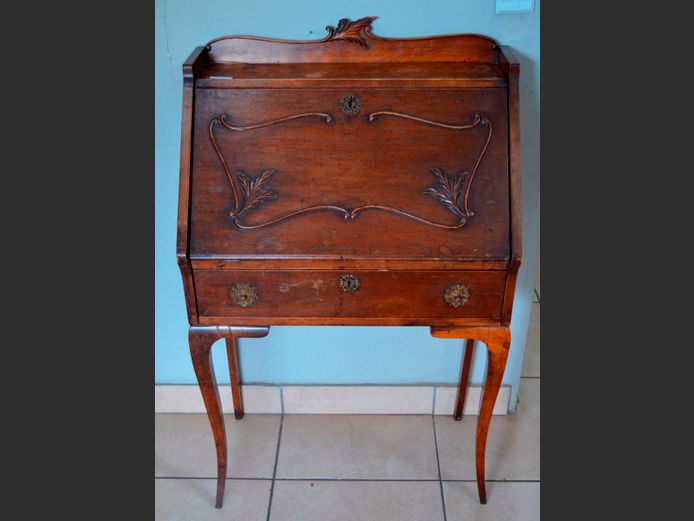 ANTIQUE ROSEWOOD SINGLE DRAWER, FALL FRONT WRITING BUREAU, 67 x 37 x 109cm