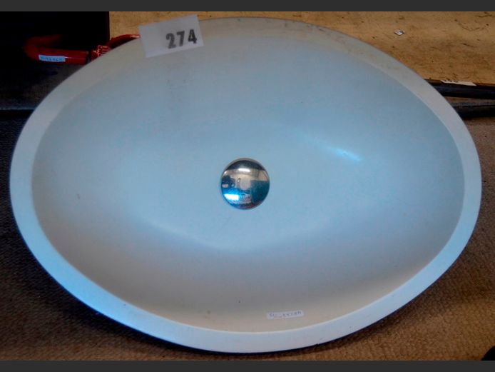 OVAL CERAMIC HAND BASIN, 57 x 40cm