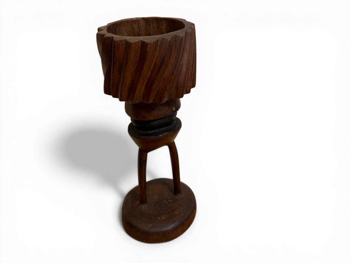 Hand-Carved Wooden Goblet / Decorative Stand